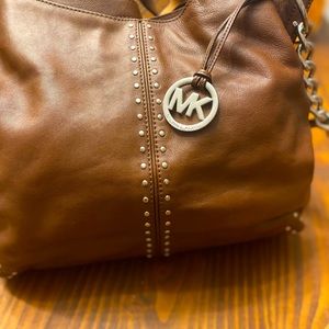 Michael Kors Brown Astor Studded Bag